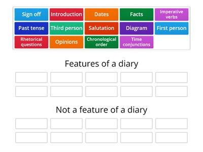 Features of a diary