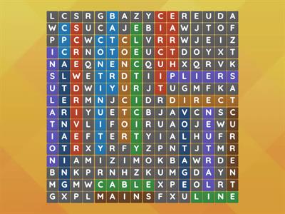basic electrical wordsearch