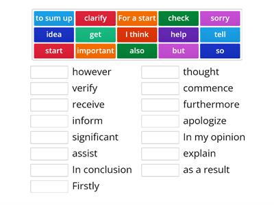 Synonyms (formal vs Informal) Vocabulary B2