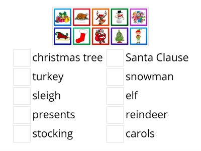 Christmas Vocabulary matching