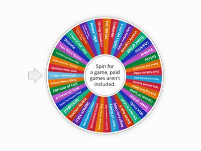 Roblox Category: Adventure Random Game Wheel