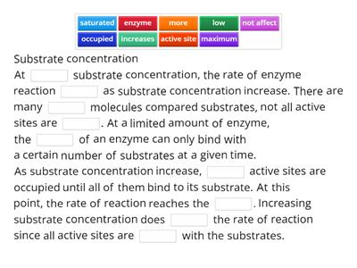 Describe how substrate concentration and pH affect the rate of enzyme-catalysed reaction.