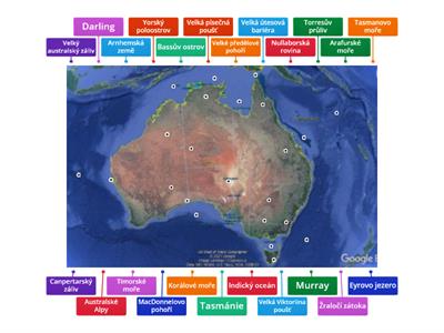 Austrálie - slepá mapa 