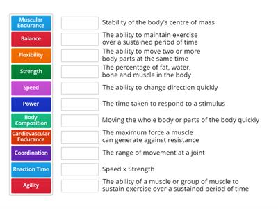 Components of Fitness WJEC