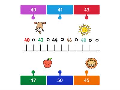 Number line 40-50