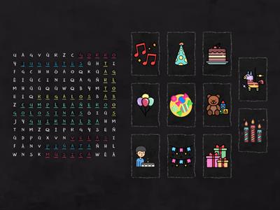  Las fiestas de cumpleaños - wordsearch