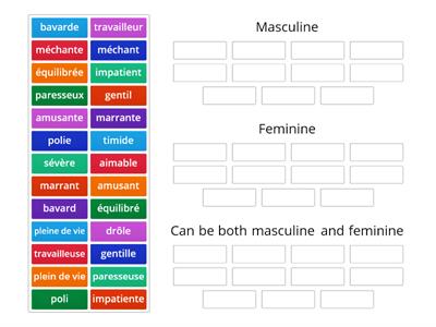 S2 KAL adjectives sorting