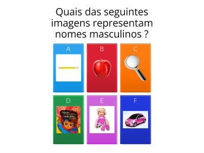 Ficha de Trabalho Português - Gramática: Género dos nomes (Masculino/Feminino)
