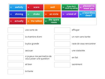 vocabulary from the script (roulette)