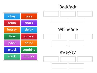  Word Families (ine, ack, ay)