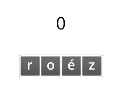 Y2 french numbers in letter 0-10