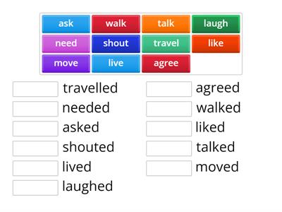 Present to past regular verbs