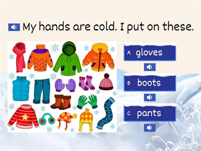 Winter clothing words