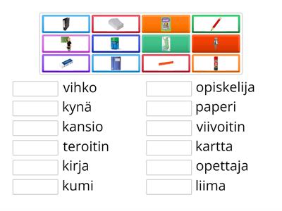 Luokkasanat: yhdistä kuva ja sana