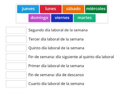 Aprendiendo los días de la semana