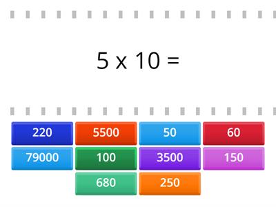 Multiply one digit- number by 10, 100, 1000