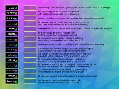 iGCSE 0486 2019 Exam Poetry Cluster Summary Task