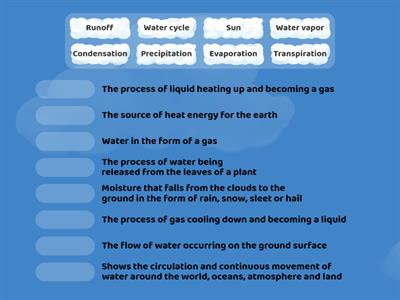 Water Cycle Match Up