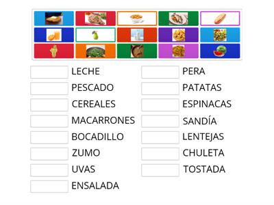 NOMBRES DE ALIMENTOS