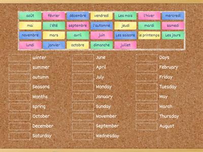 S3 Exam 22-23 - When (Days, Weeks, Months & Seasons)