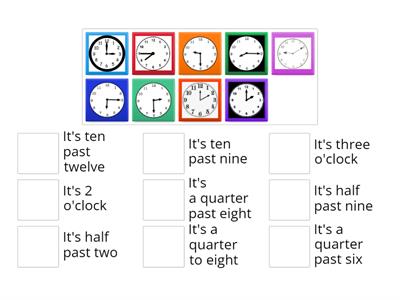 Telling time match up