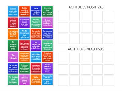 ACTITUDES POSITIVAS Y NEGATIVAS EN LA AMISTAD