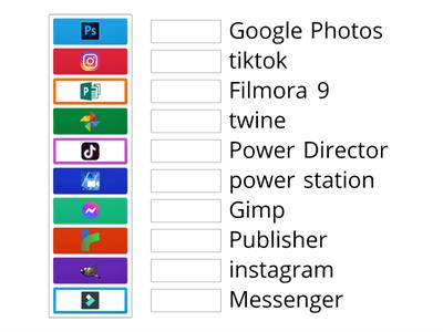 Name of different application and program