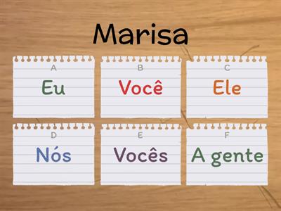 Marisa está falando com sua amiga Marta. Que pronome ela deve usar par falar de ...?