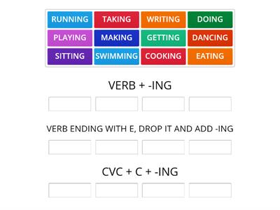 SPELLING RULES FOR VERBS IN "-ING" FORM
