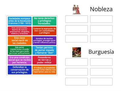 Características nobleza y burguesía S.XVIII
