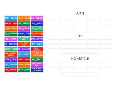  Set expressions with articles 1