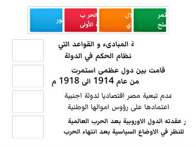 تدريب 1 - درس 2 (ثورة 1919) - وحدة 3 - دراسات اجتماعية - ترم 2- الصف السادس الابتدائي 