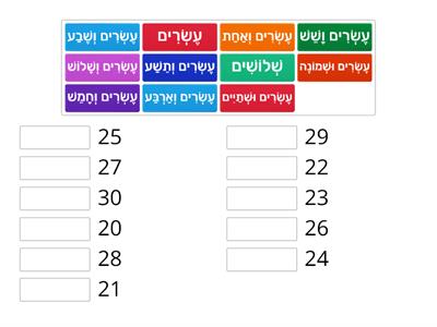 מִסְפָּרִים 20-30