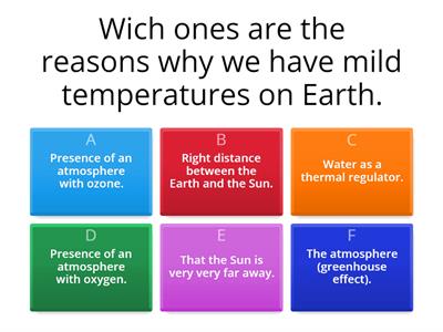 Temperature on Earth, water and its states.