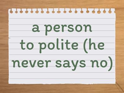 Personality - Idioms