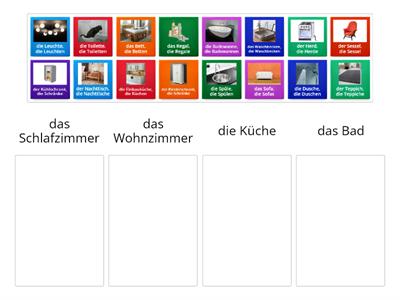 Möbel 4: Welches Möbelstück ist in welchem Zimmer?