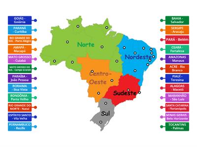 Mapa do Brasil - Estados e Capitais