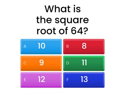 Find my Square Root Quiz!