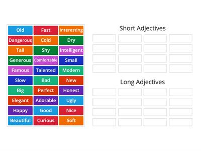 Short Adjectives and Long Adjectives