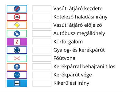 Gyalog - kerékpáros közlekedési táblák II. - 4. osztály