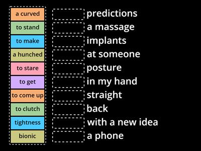 Match the halves of the collocations