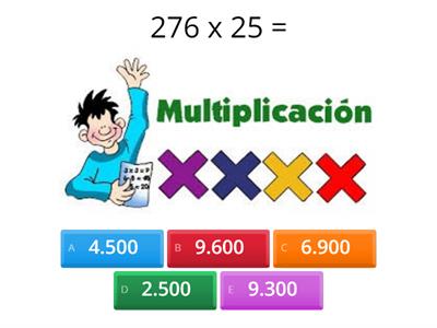 Cuestionario interactivo de  matemáticas PT