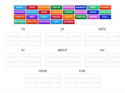 ADJECTIVES + PREPOSITIONS