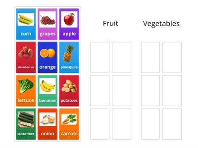 Fruits vs. Vegetables Sort