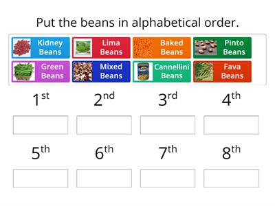 ESOL E2 Alphabetical order - beans