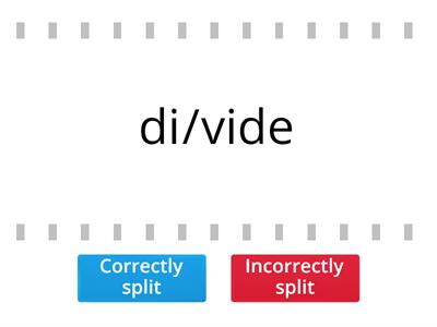 Split the syllables - VCV words