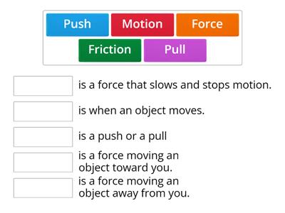 Force and Motion Vocab Words