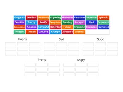 Adjectives Synonyms / Reading Comprehension I