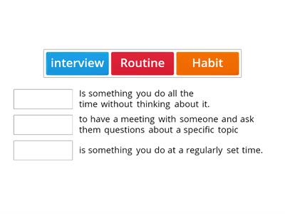 habits and routines