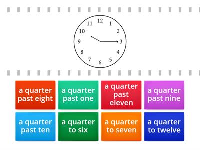 Telling The Time Oclock Quarter Past Quarter To - Recursos Didácticos